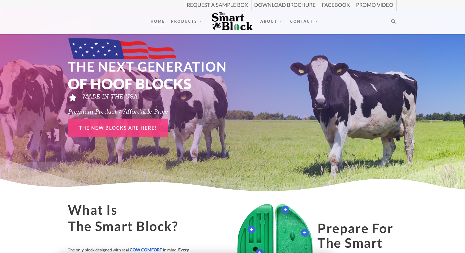 The Smart Block website design by Contract Cre8ive in Lubbock, TX - cow hoof trimmers wood < rubber