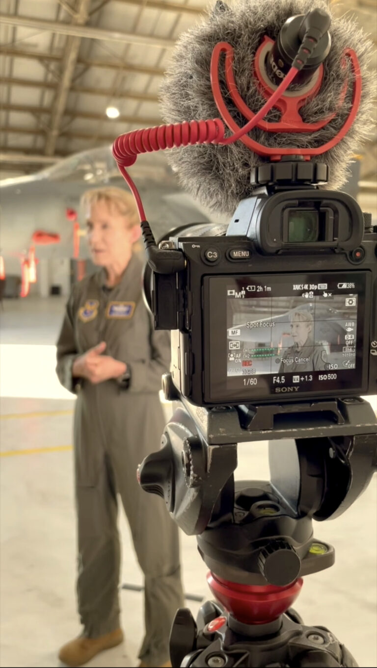 Jeannie Leavitt WASP Museum | BTS on a Lubbock video production company shoot by Cre8ive