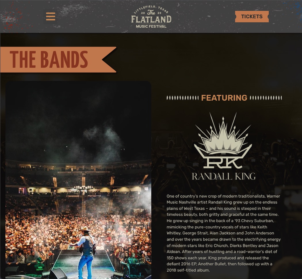 Flatland Music Festival built by Lubbock website designers