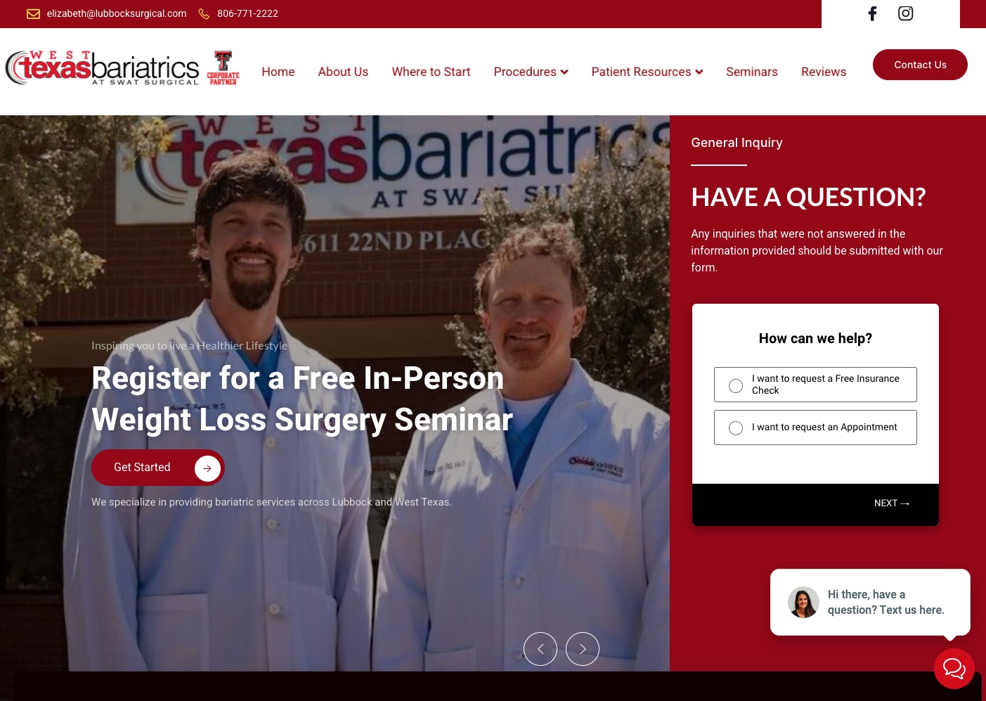 West Texas Bariatrics on cre8ive website