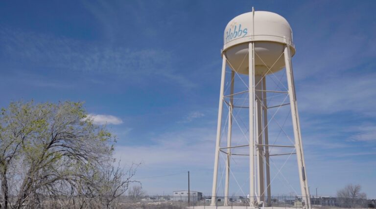 Wider angle of a photo of water towner in Hobbs New Mexico for the website designer, Cre8ive