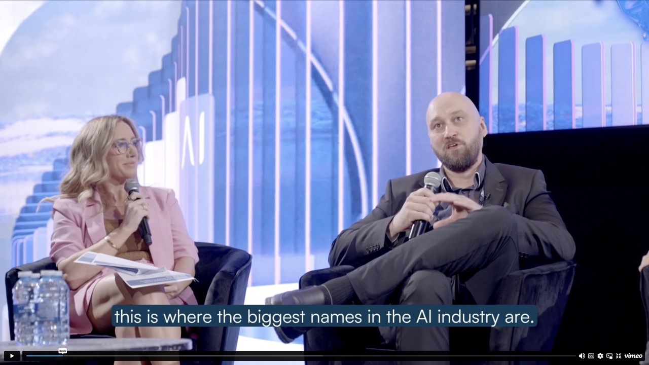 A still frame of video production Cre8ive captured for IREN in Paris at the RAISE AI Summit